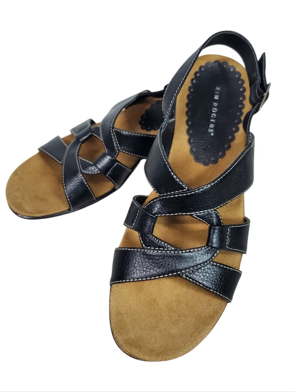 Kim Rogers Gabrielle Black Slingback Sandals 8.5 New With Box Casual Office